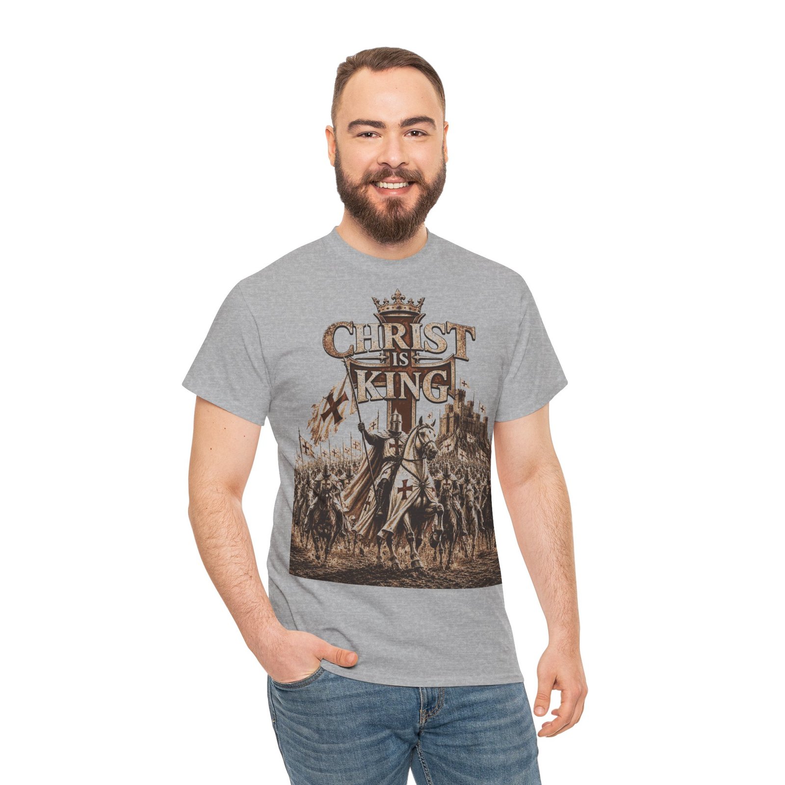 Christ Is King T‑Shirt — Medieval Crusader Faith Graphic Tee - Image 41