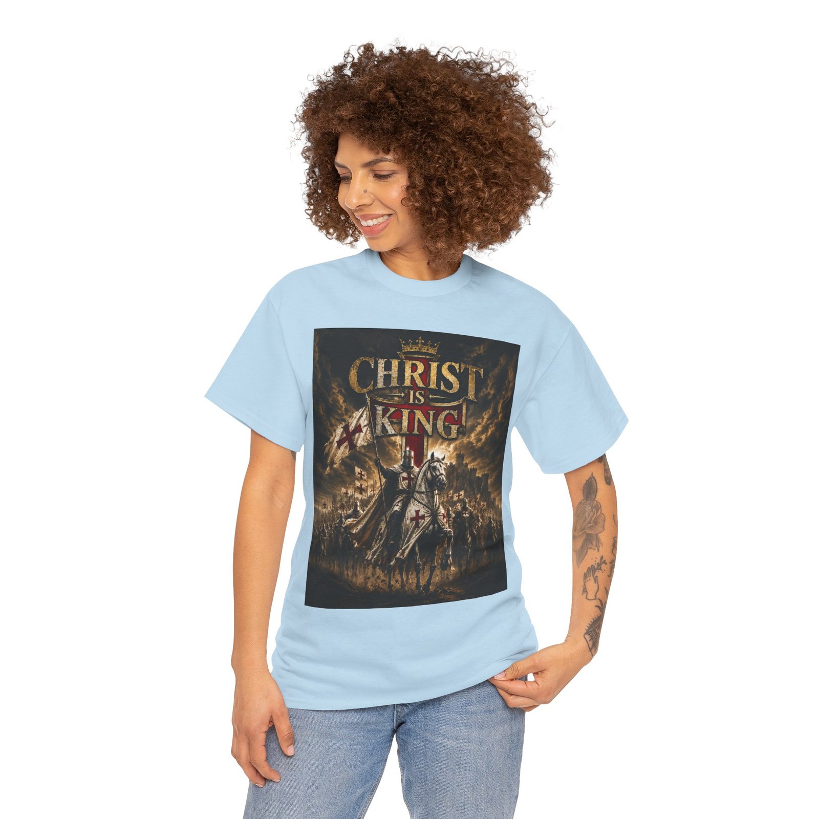 Christ Is King T‑Shirt — Christian Faith Battle Graphic Tee - Image 99
