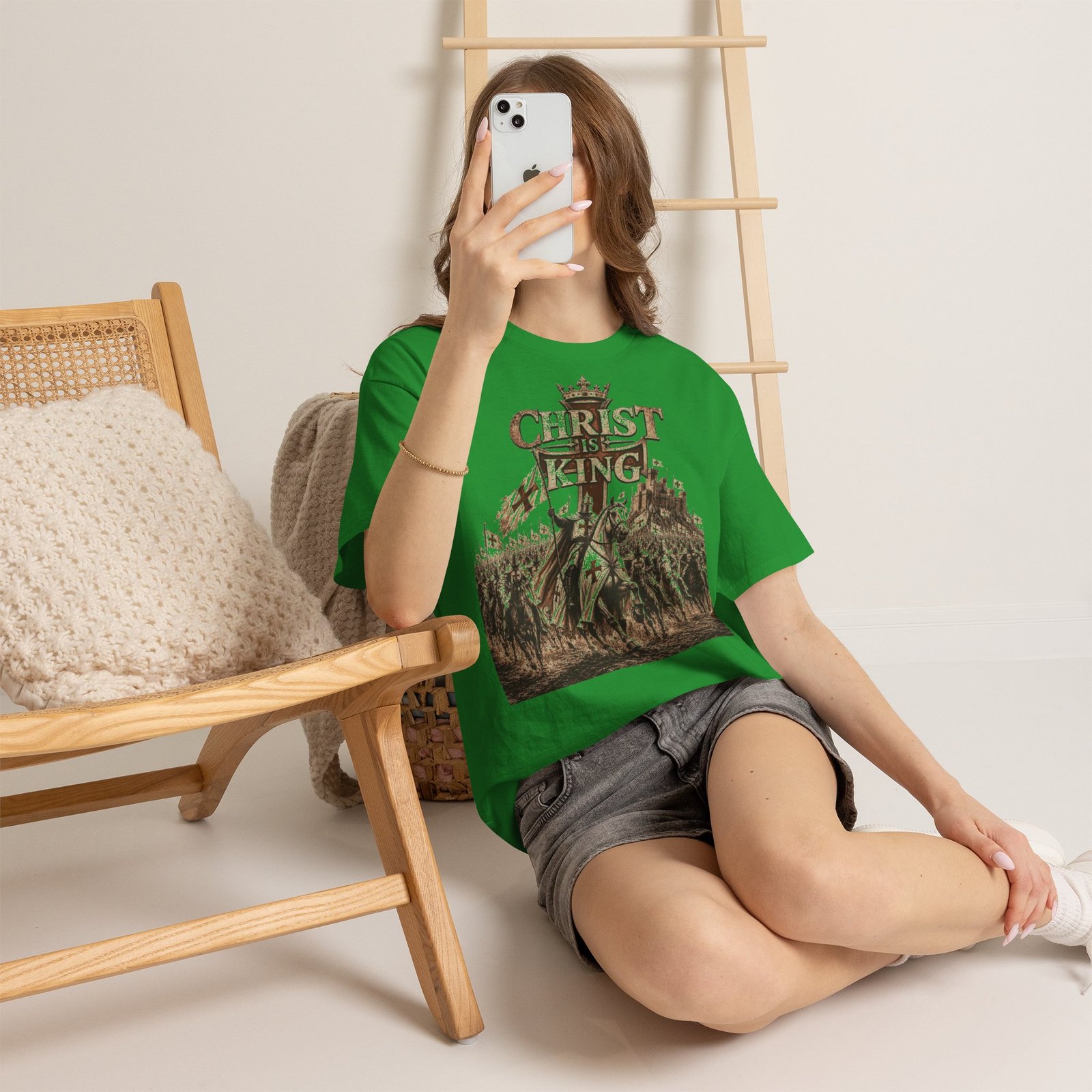 Christ Is King T‑Shirt — Medieval Crusader Faith Graphic Tee - Image 86
