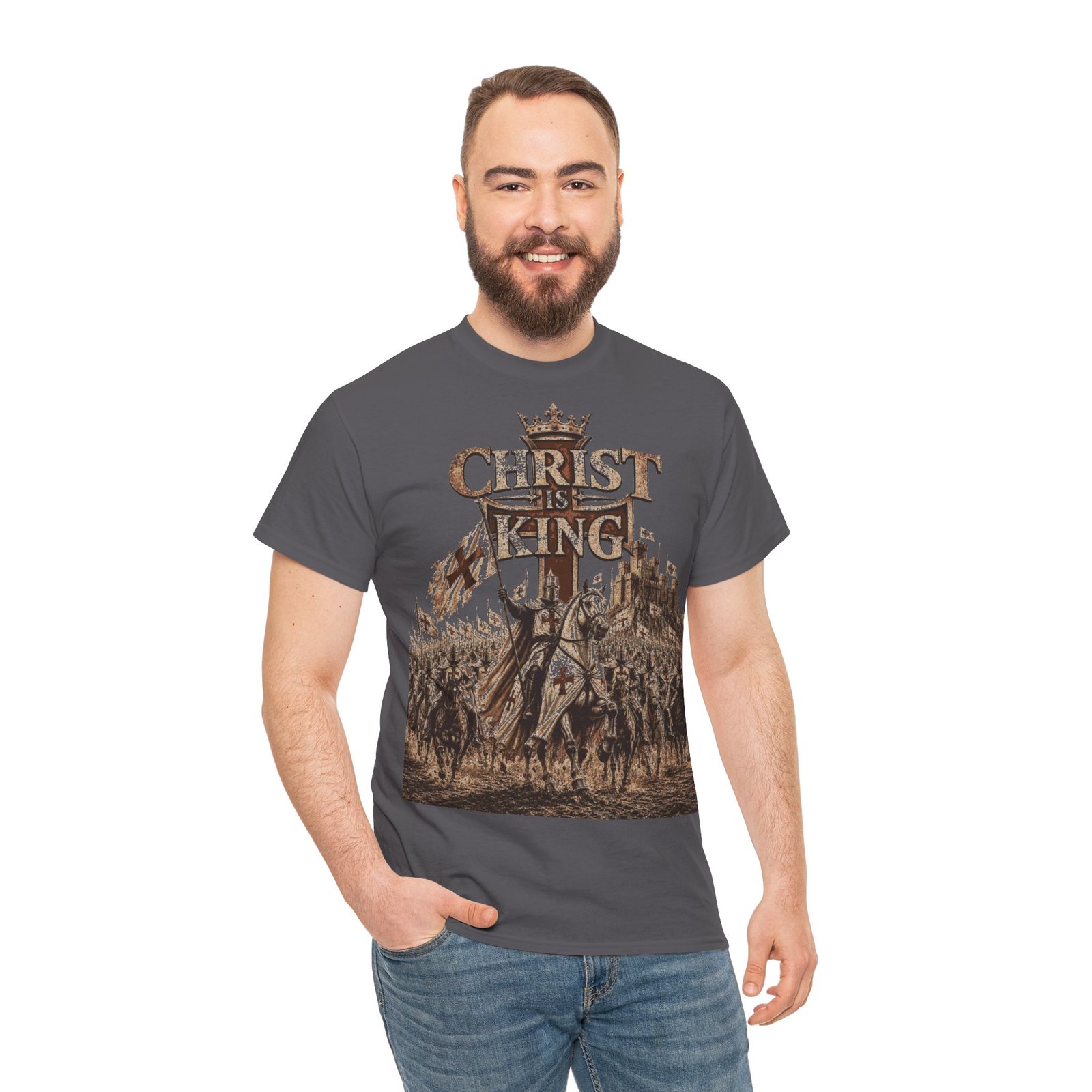Christ Is King T‑Shirt — Medieval Crusader Faith Graphic Tee - Image 121