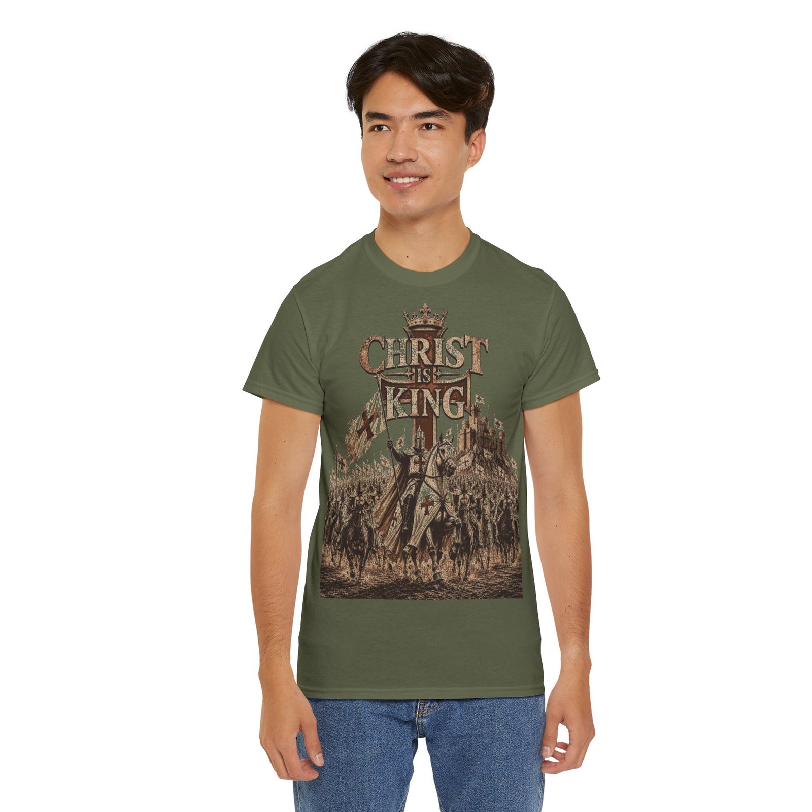 Christ Is King T‑Shirt — Medieval Crusader Faith Graphic Tee - Image 81