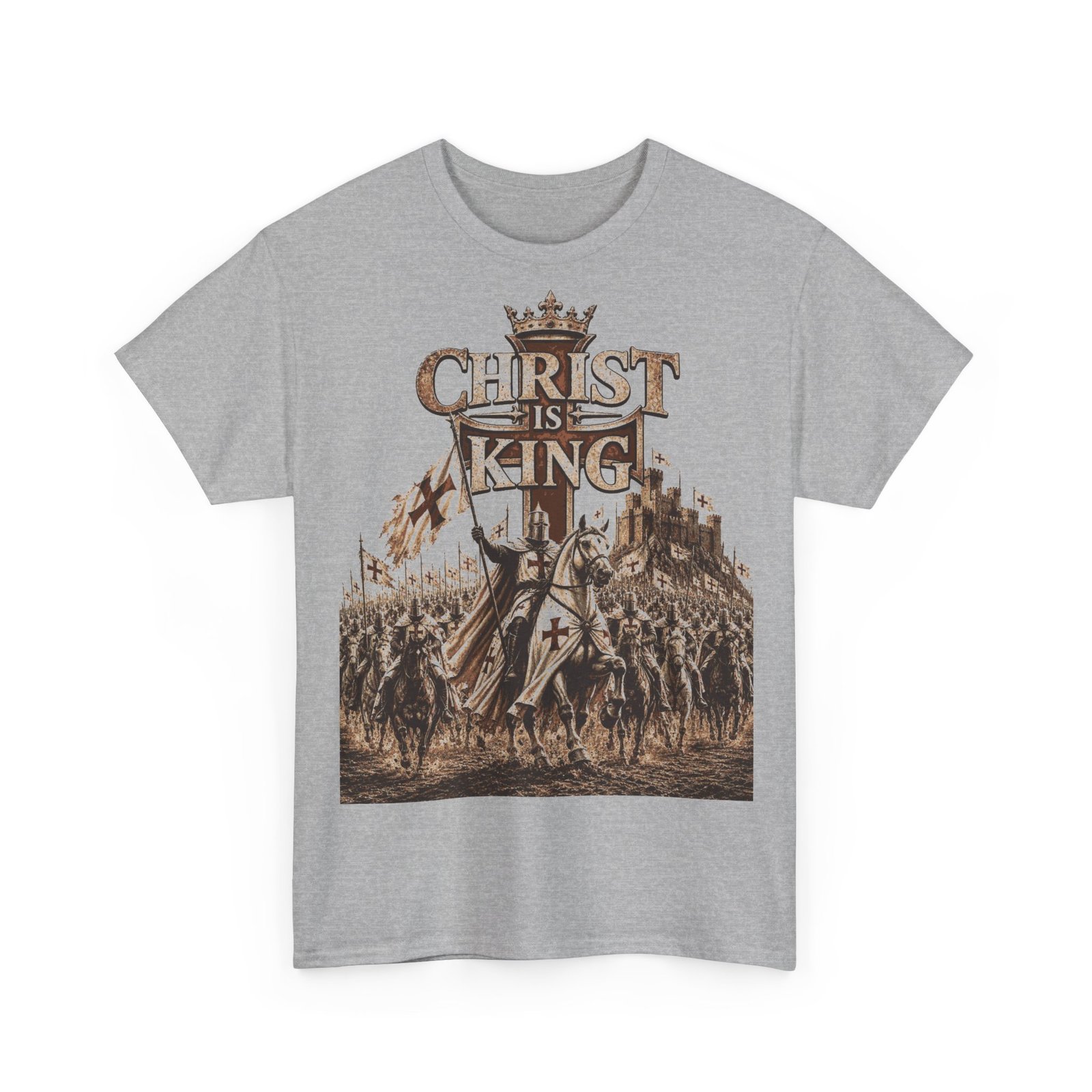 Christ Is King T‑Shirt — Medieval Crusader Faith Graphic Tee - Image 34