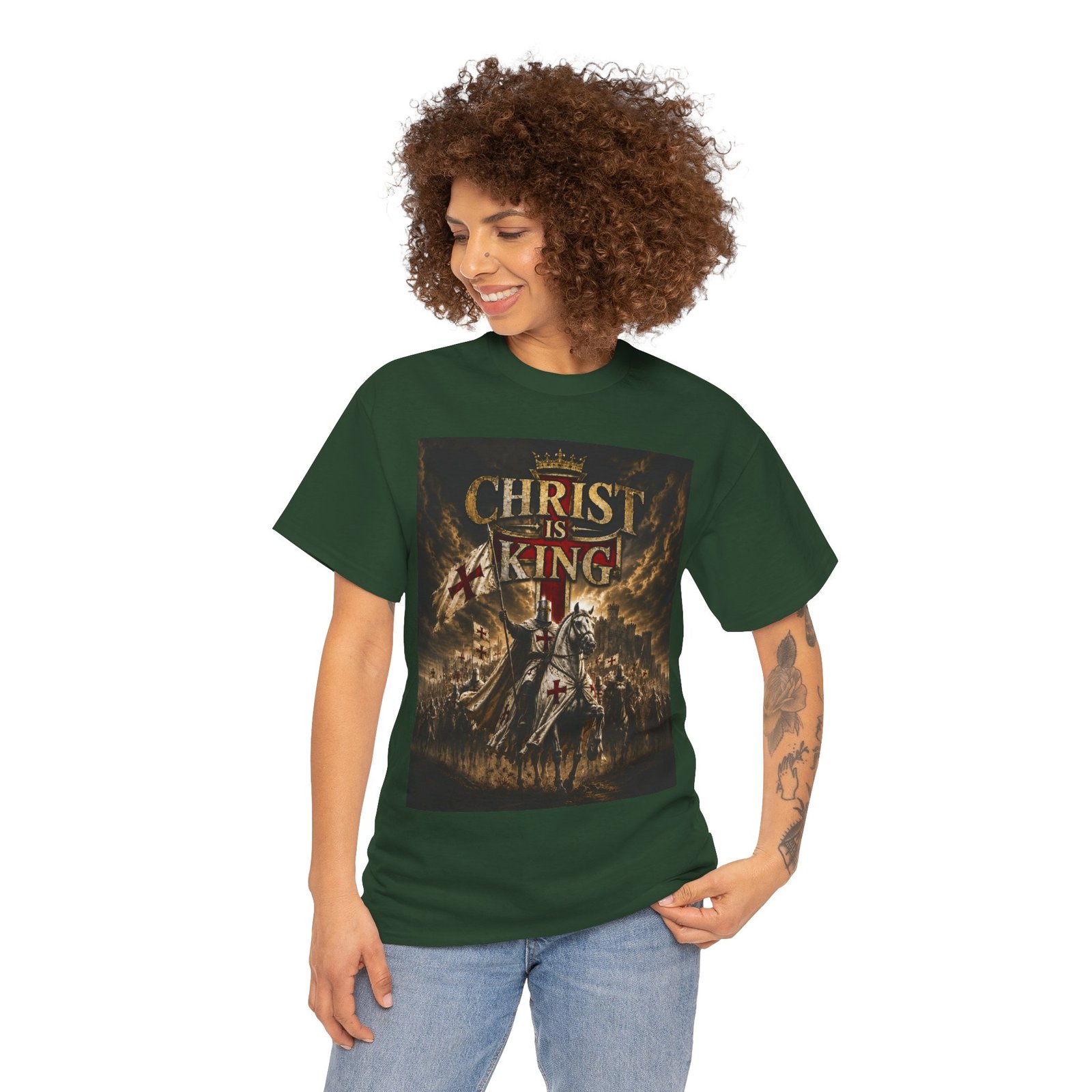 Christ Is King T‑Shirt — Christian Faith Battle Graphic Tee - Image 75