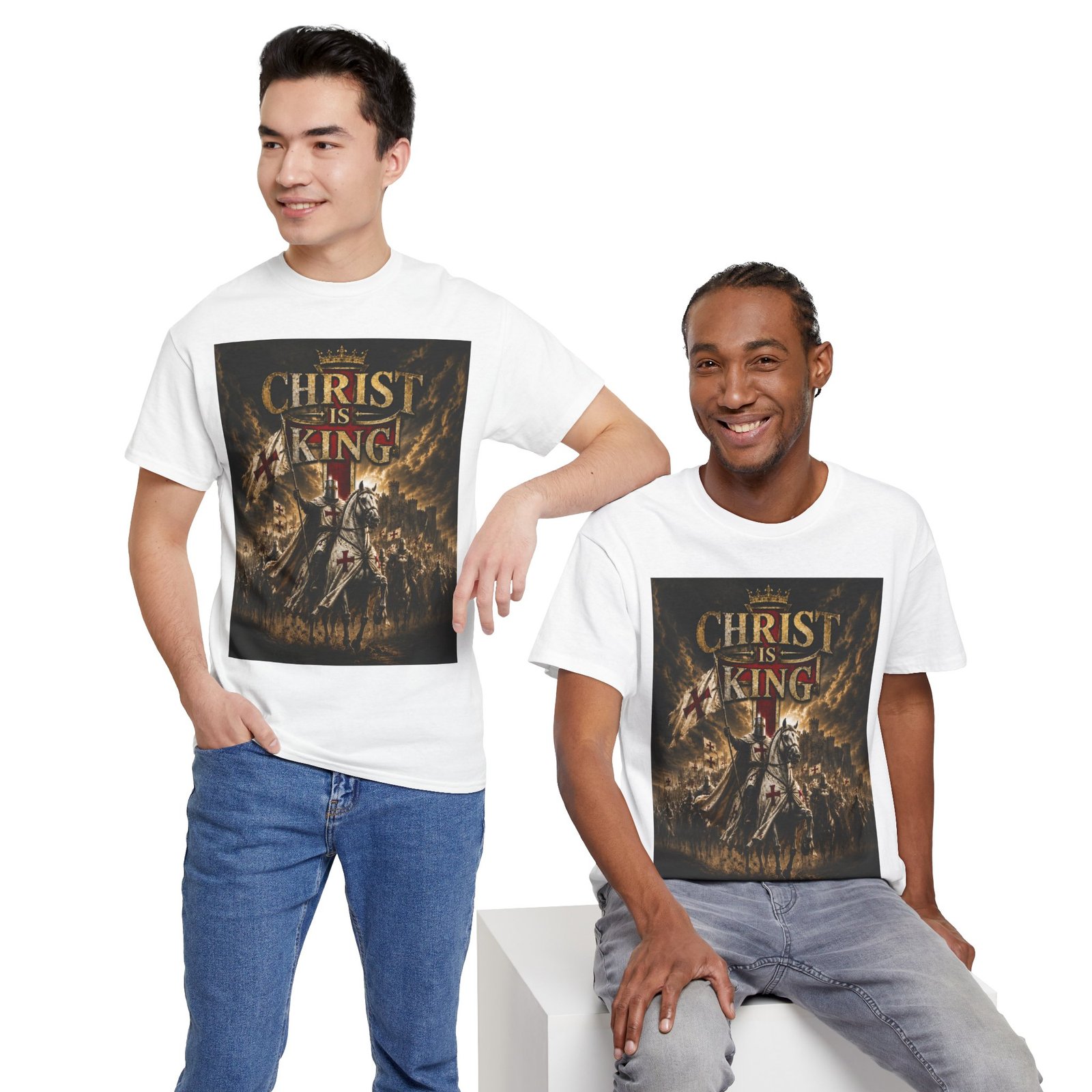 Christ Is King T‑Shirt — Christian Faith Battle Graphic Tee - Image 24