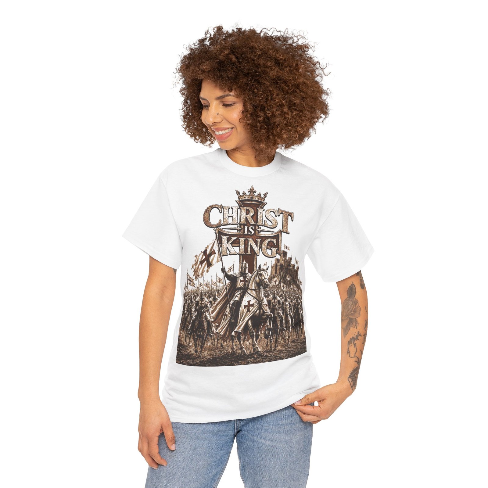 Christ Is King T‑Shirt — Medieval Crusader Faith Graphic Tee - Image 9