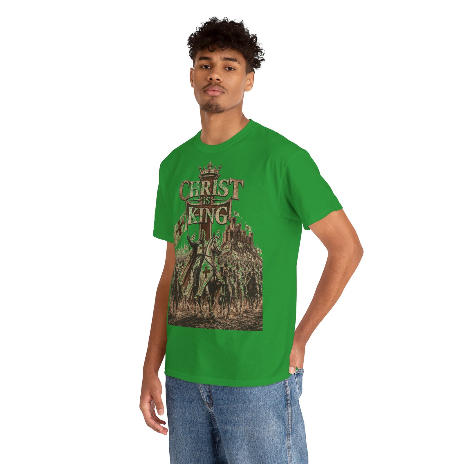 Christ Is King T‑Shirt — Medieval Crusader Faith Graphic Tee - Image 90