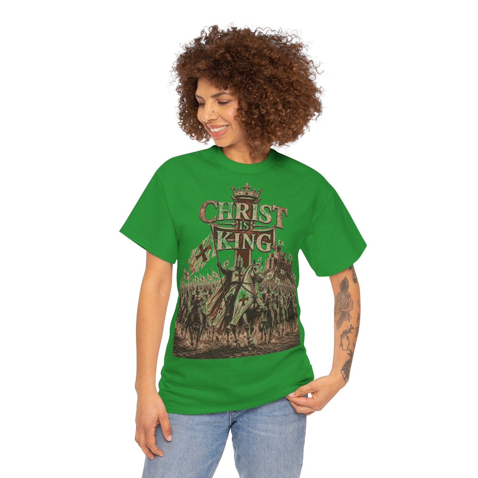 Christ Is King T‑Shirt — Medieval Crusader Faith Graphic Tee - Image 88