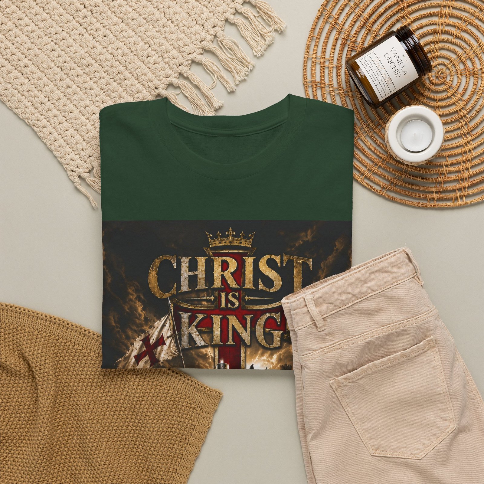 Christ Is King T‑Shirt — Christian Faith Battle Graphic Tee - Image 72