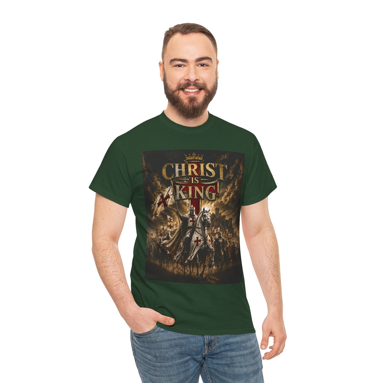 Christ Is King T‑Shirt — Christian Faith Battle Graphic Tee - Image 73
