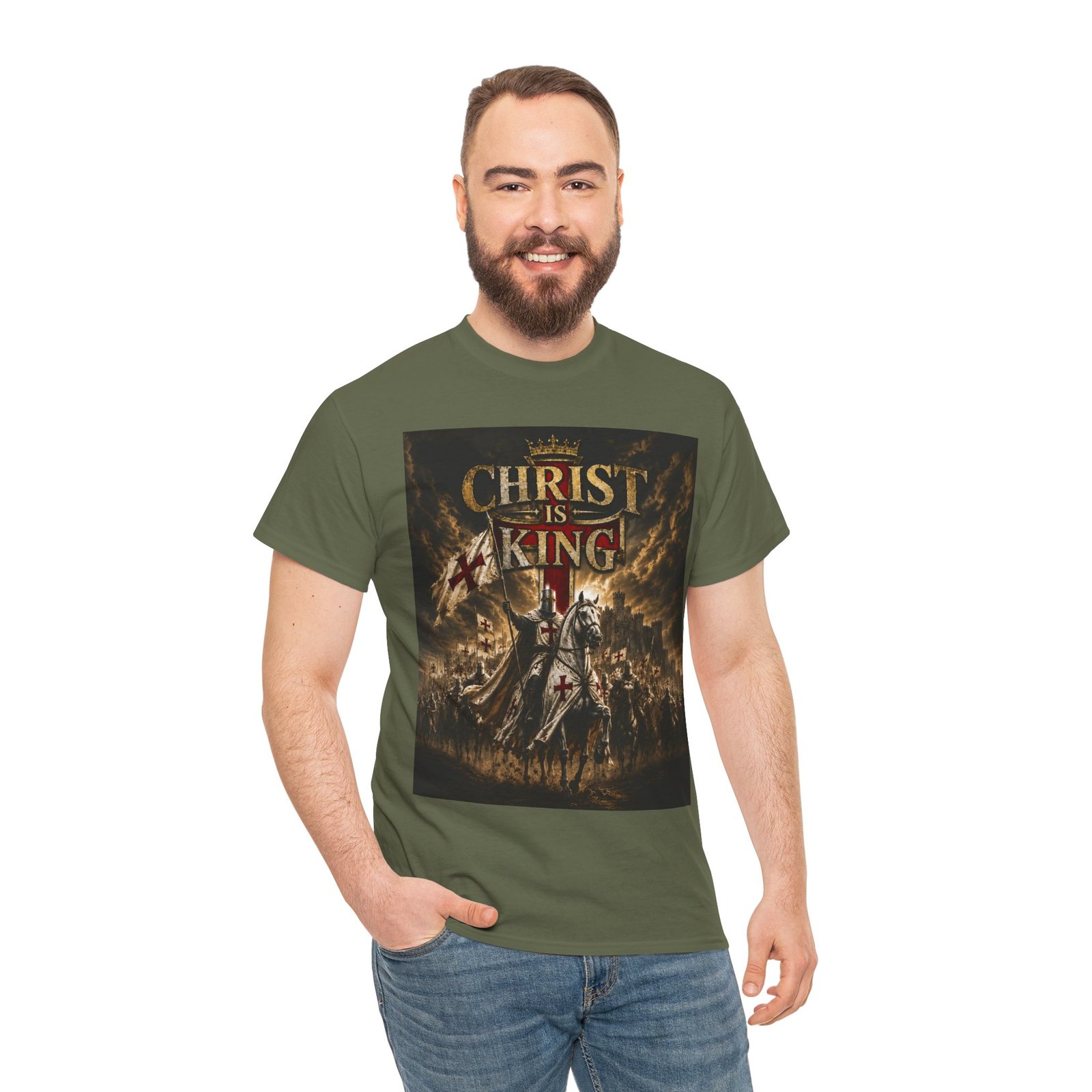Christ Is King T‑Shirt — Christian Faith Battle Graphic Tee - Image 62