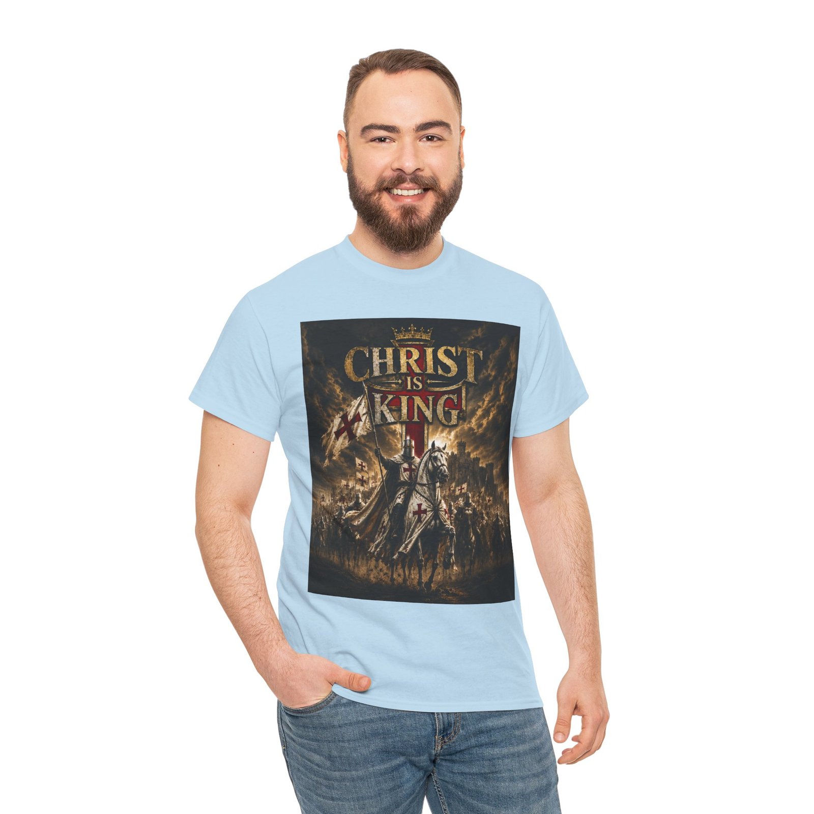 Christ Is King T‑Shirt — Christian Faith Battle Graphic Tee - Image 95
