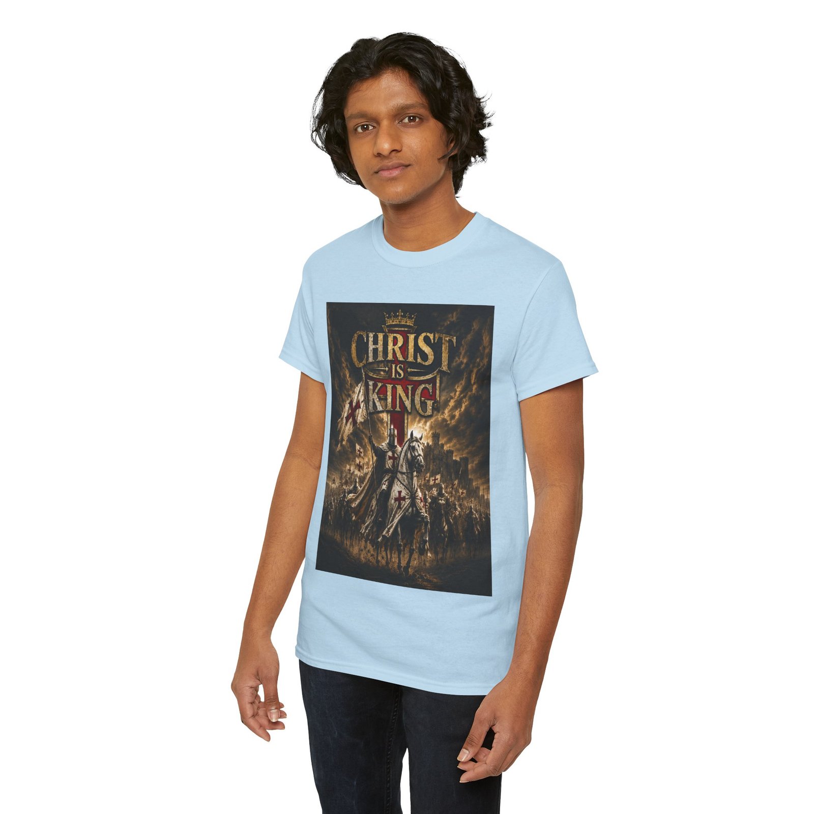 Christ Is King T‑Shirt — Christian Faith Battle Graphic Tee - Image 96