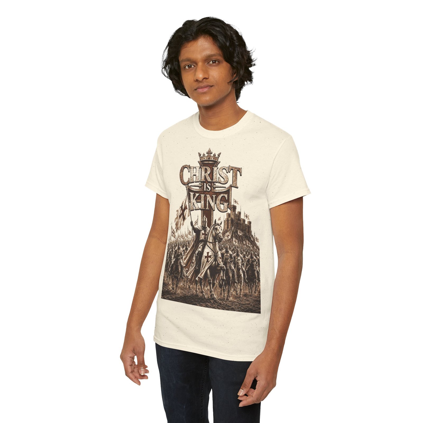 Christ Is King T‑Shirt — Medieval Crusader Faith Graphic Tee - Image 60