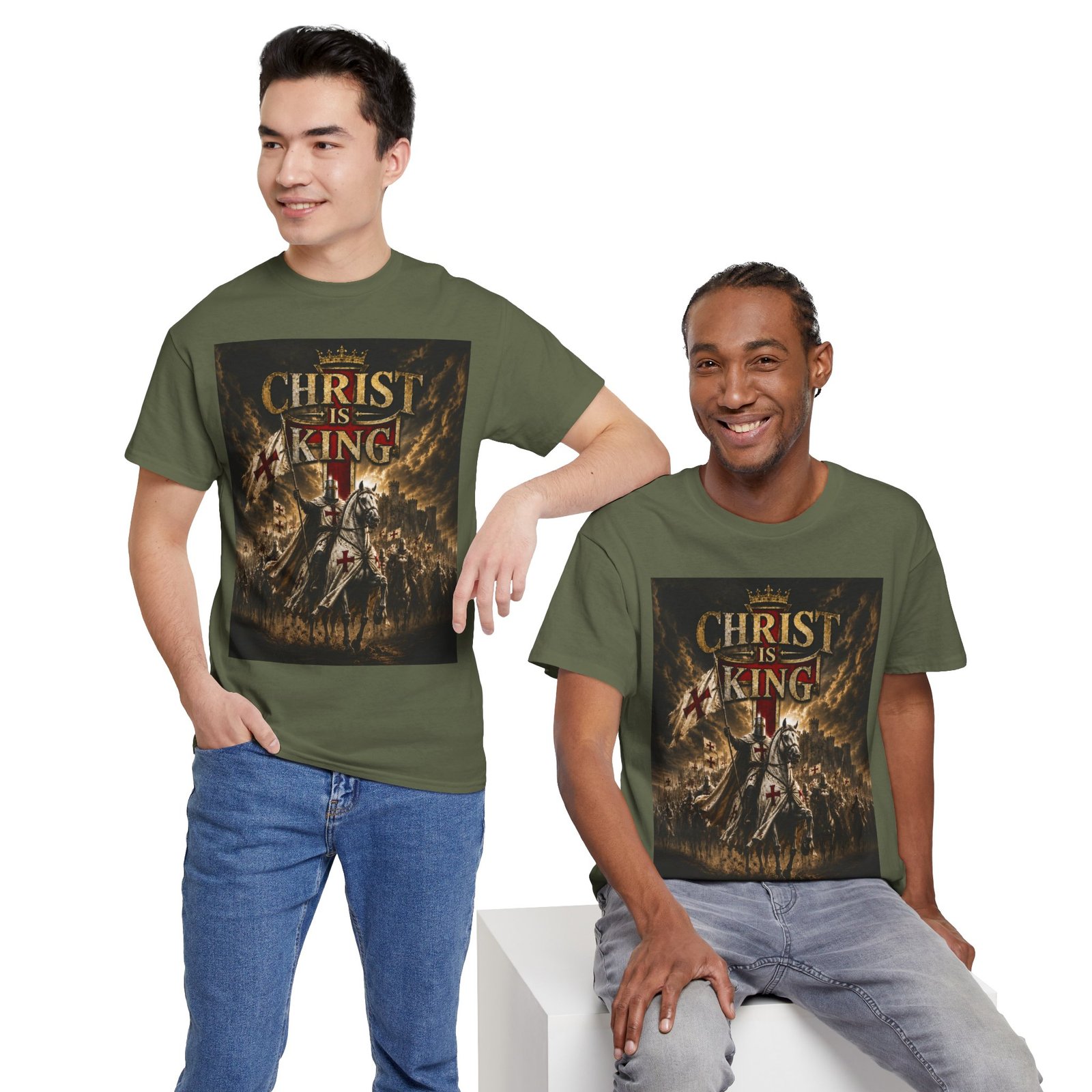 Christ Is King T‑Shirt — Christian Faith Battle Graphic Tee - Image 69