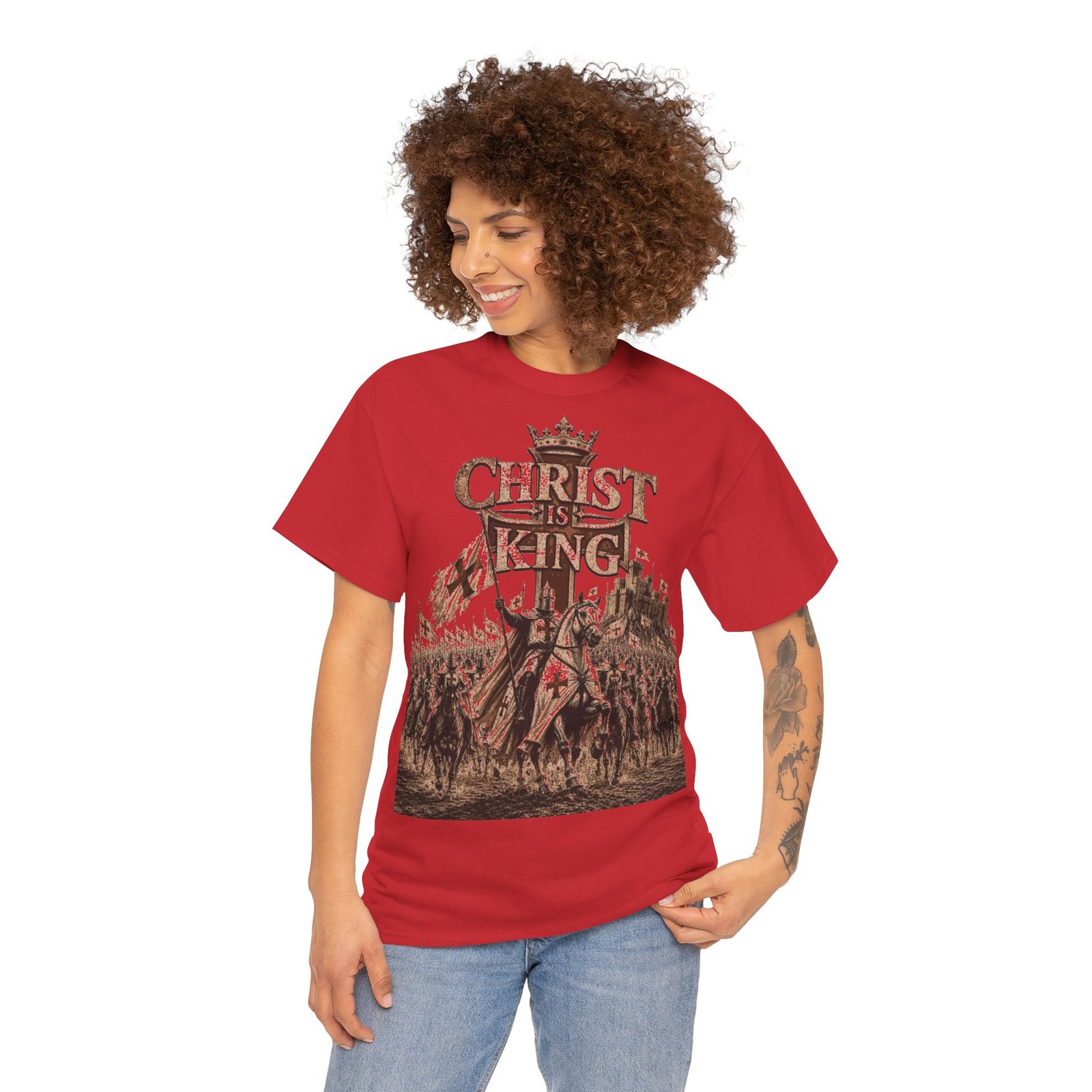 Christ Is King T‑Shirt — Medieval Crusader Faith Graphic Tee - Image 152