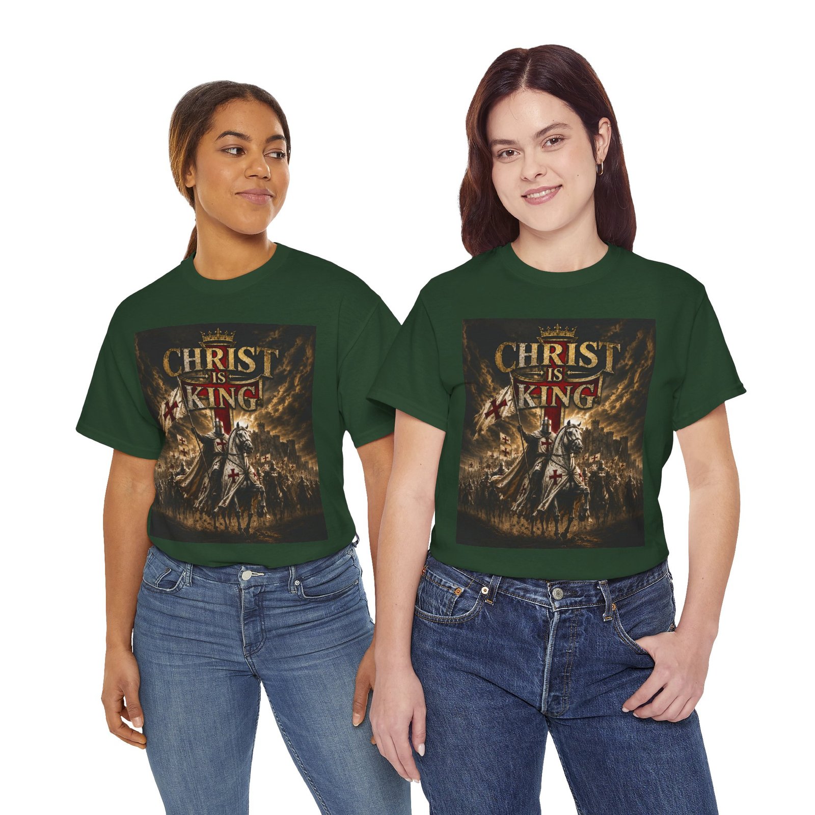 Christ Is King T‑Shirt — Christian Faith Battle Graphic Tee - Image 80