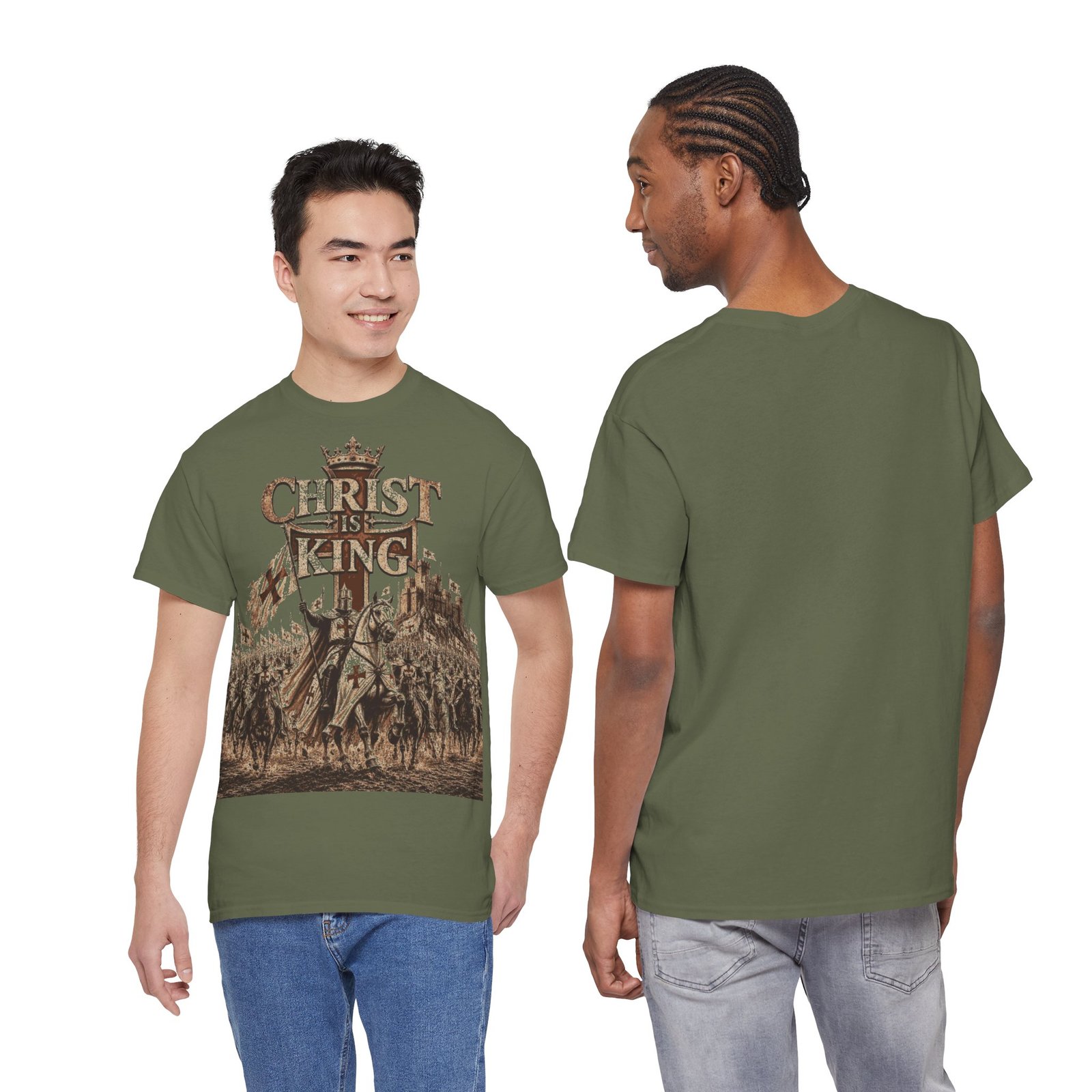 Christ Is King T‑Shirt — Medieval Crusader Faith Graphic Tee - Image 79