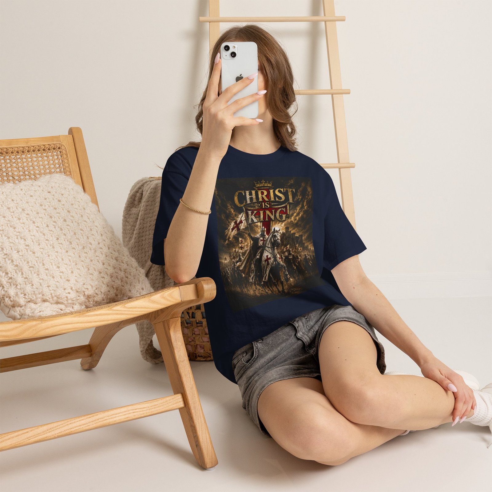 Christ Is King T‑Shirt — Christian Faith Battle Graphic Tee - Image 135