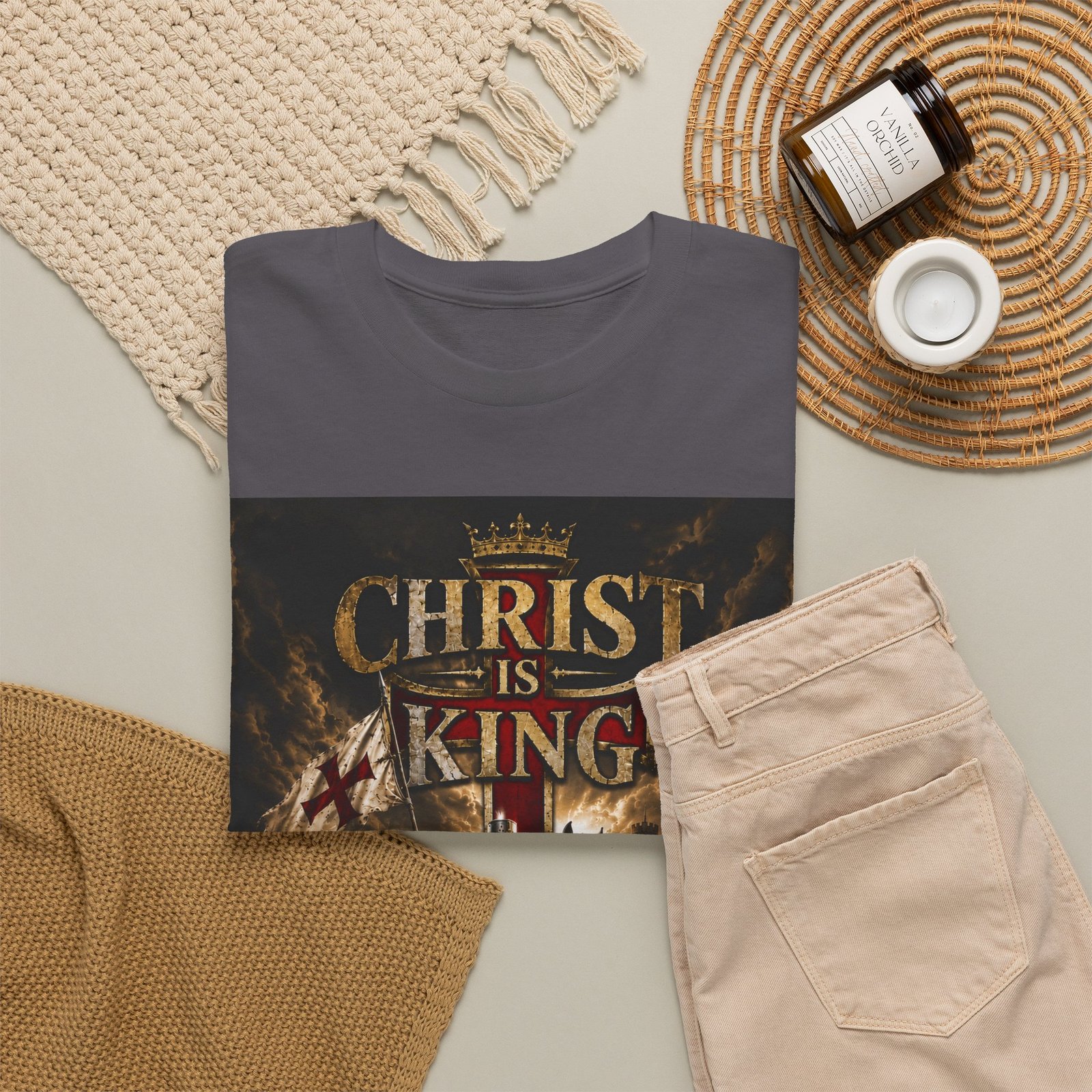 Christ Is King T‑Shirt — Christian Faith Battle Graphic Tee - Image 106
