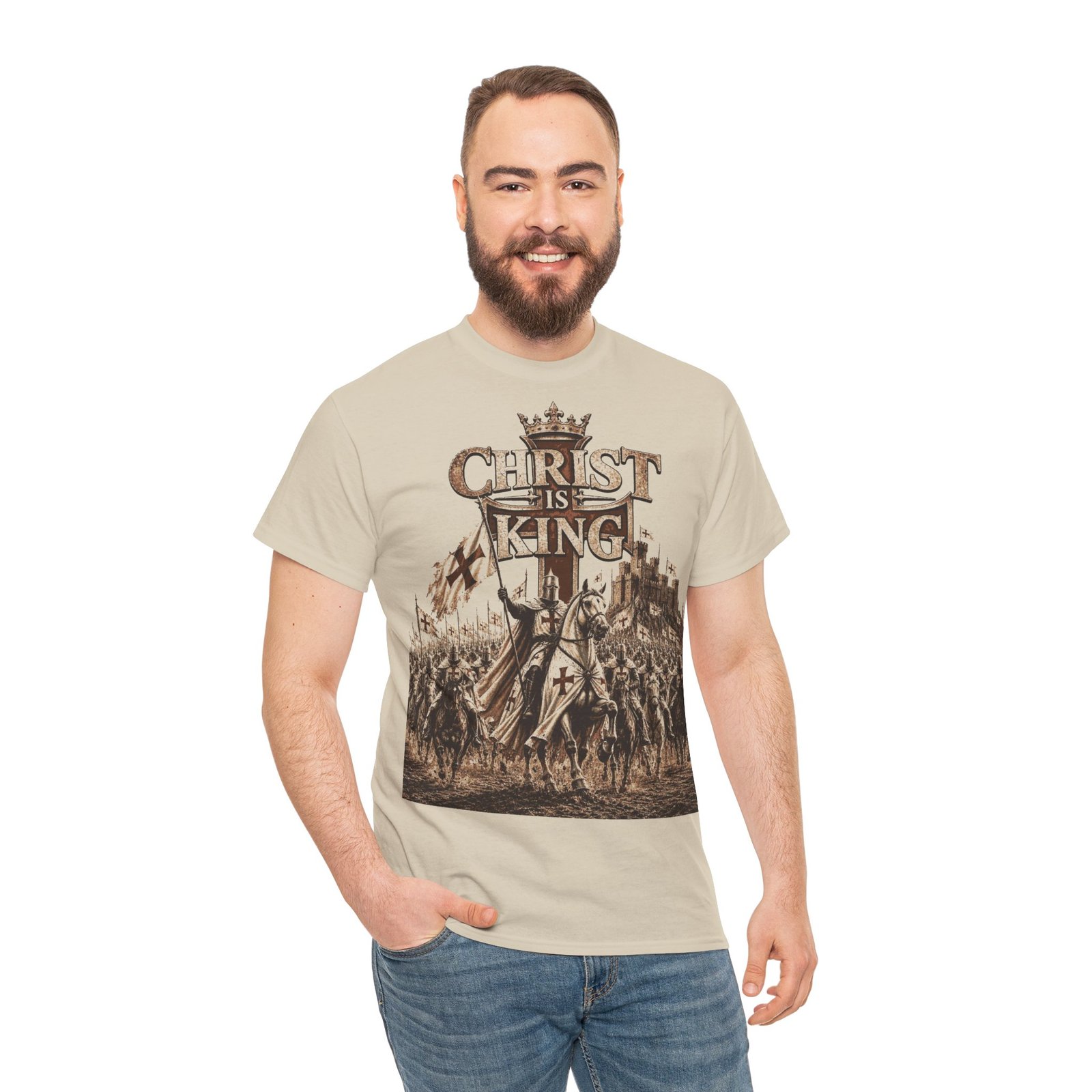 Christ Is King T‑Shirt — Medieval Crusader Faith Graphic Tee - Image 25