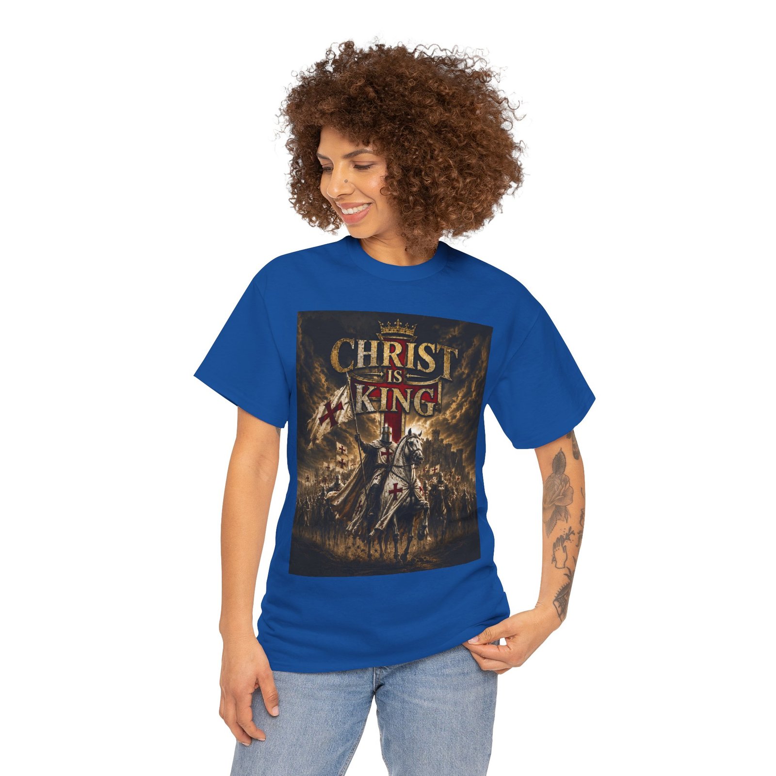 Christ Is King T‑Shirt — Christian Faith Battle Graphic Tee - Image 125