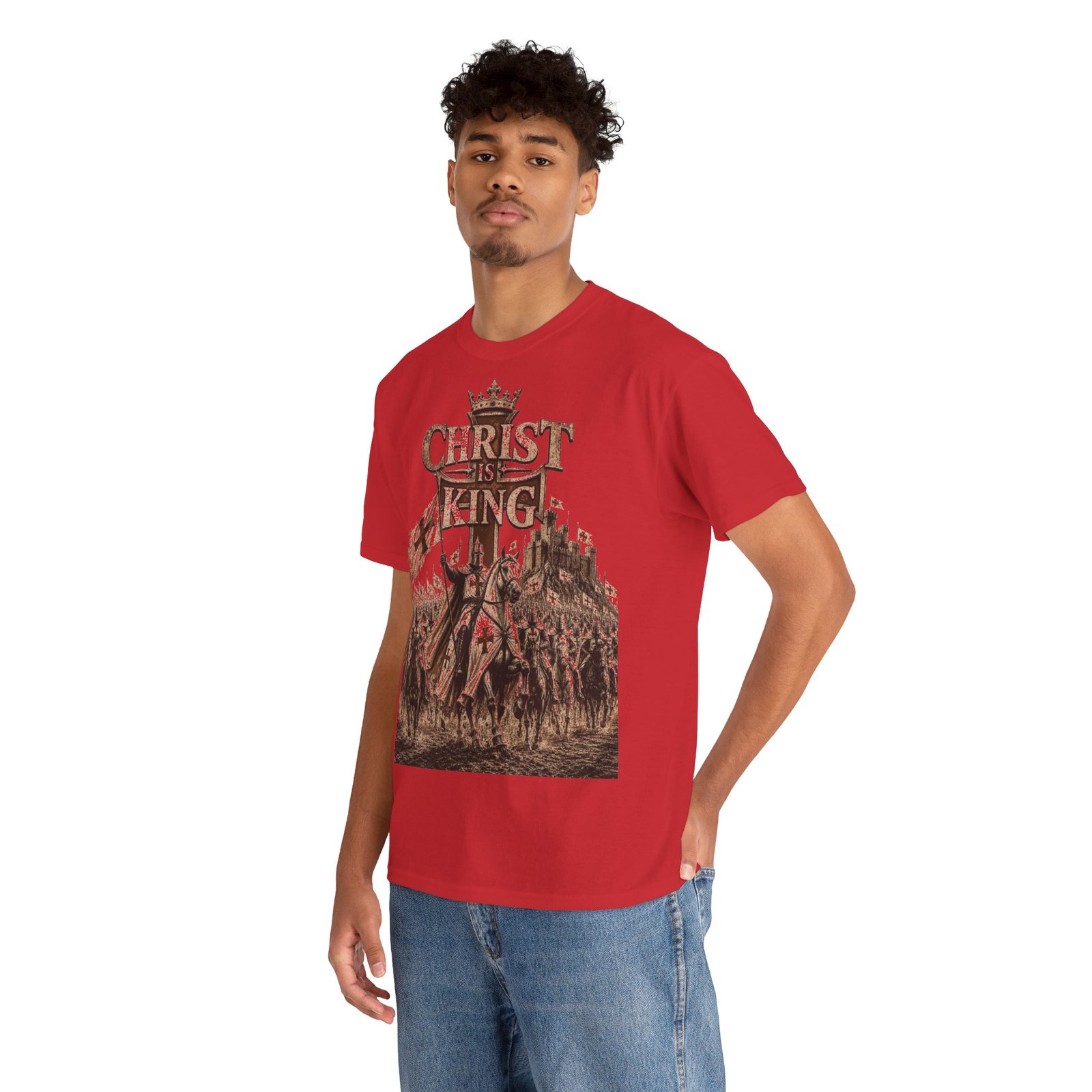Christ Is King T‑Shirt — Medieval Crusader Faith Graphic Tee - Image 154