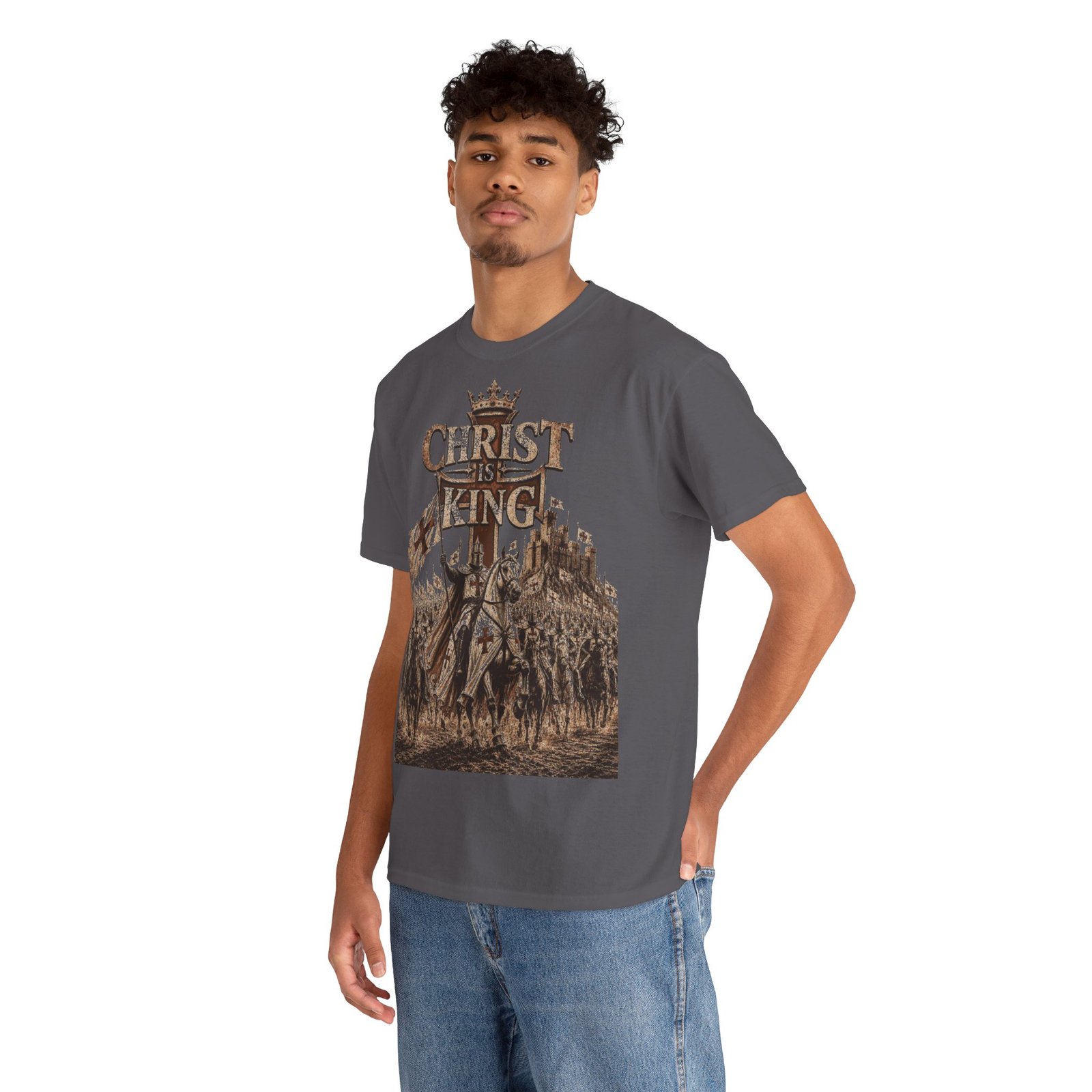 Christ Is King T‑Shirt — Medieval Crusader Faith Graphic Tee - Image 122