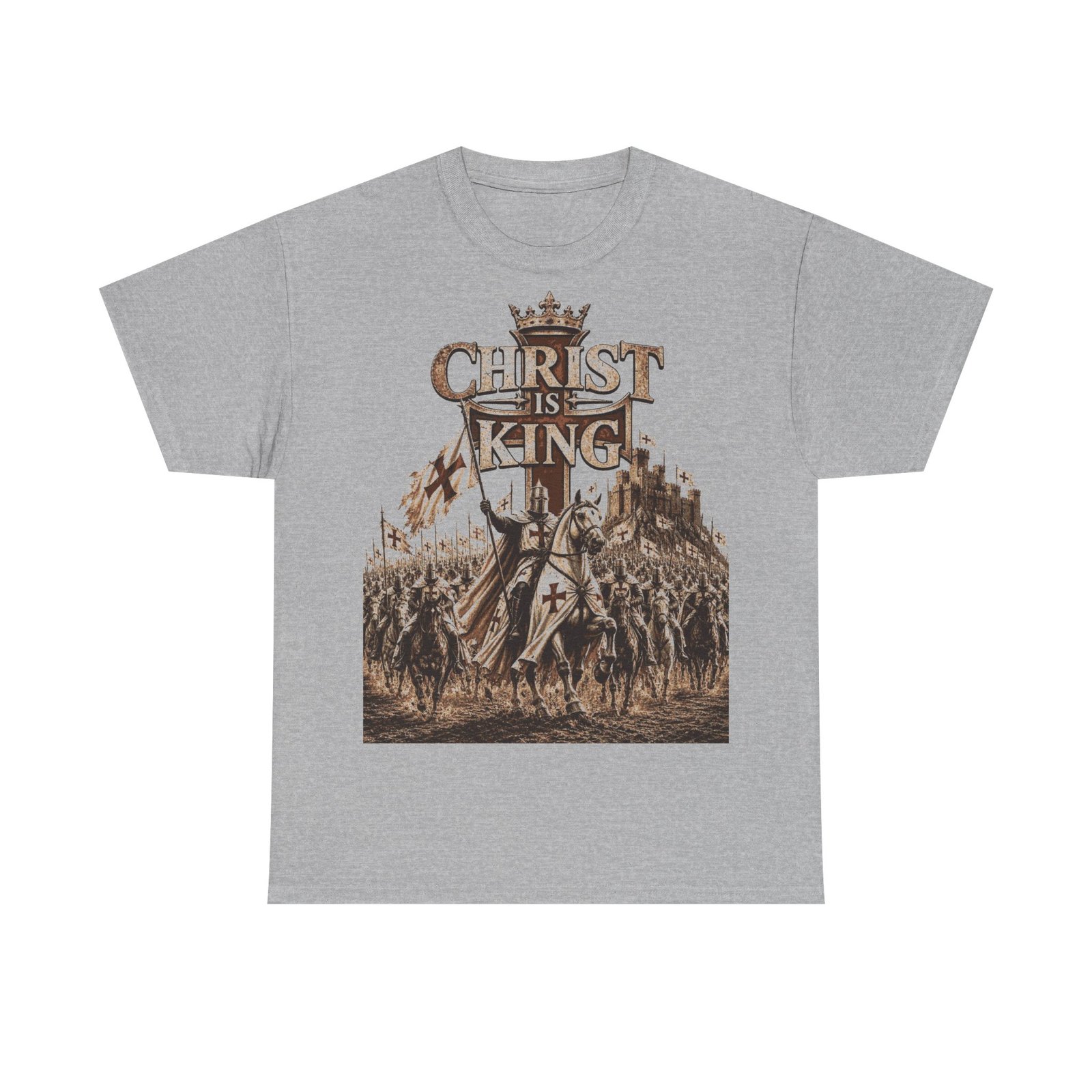 Christ Is King T‑Shirt — Medieval Crusader Faith Graphic Tee - Image 48