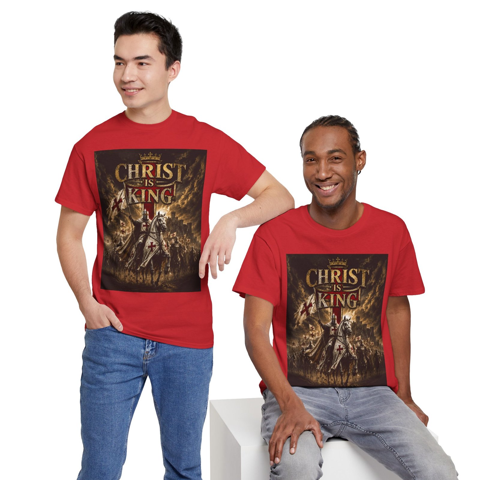 Christ Is King T‑Shirt — Christian Faith Battle Graphic Tee - Image 150