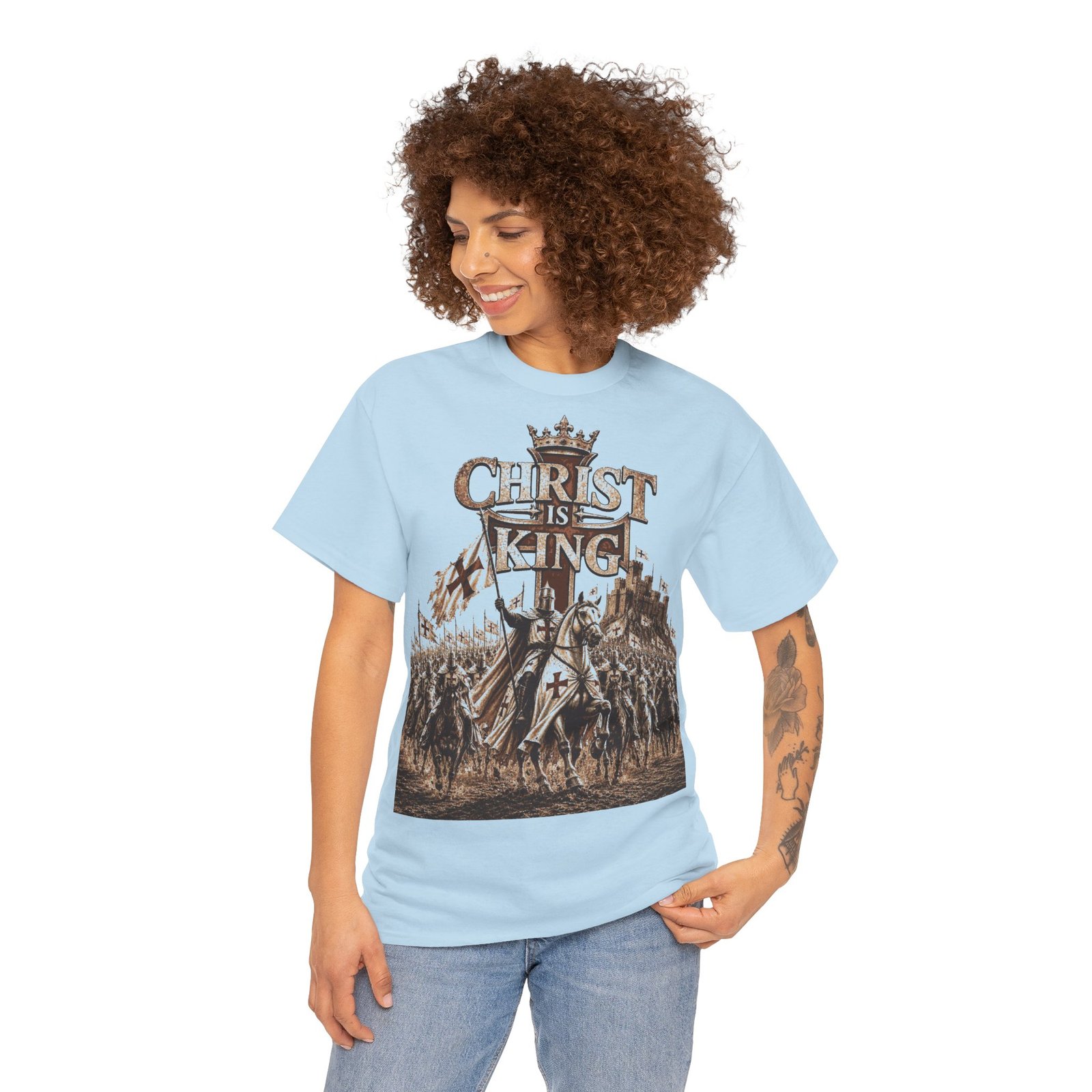 Christ Is King T‑Shirt — Medieval Crusader Faith Graphic Tee - Image 104