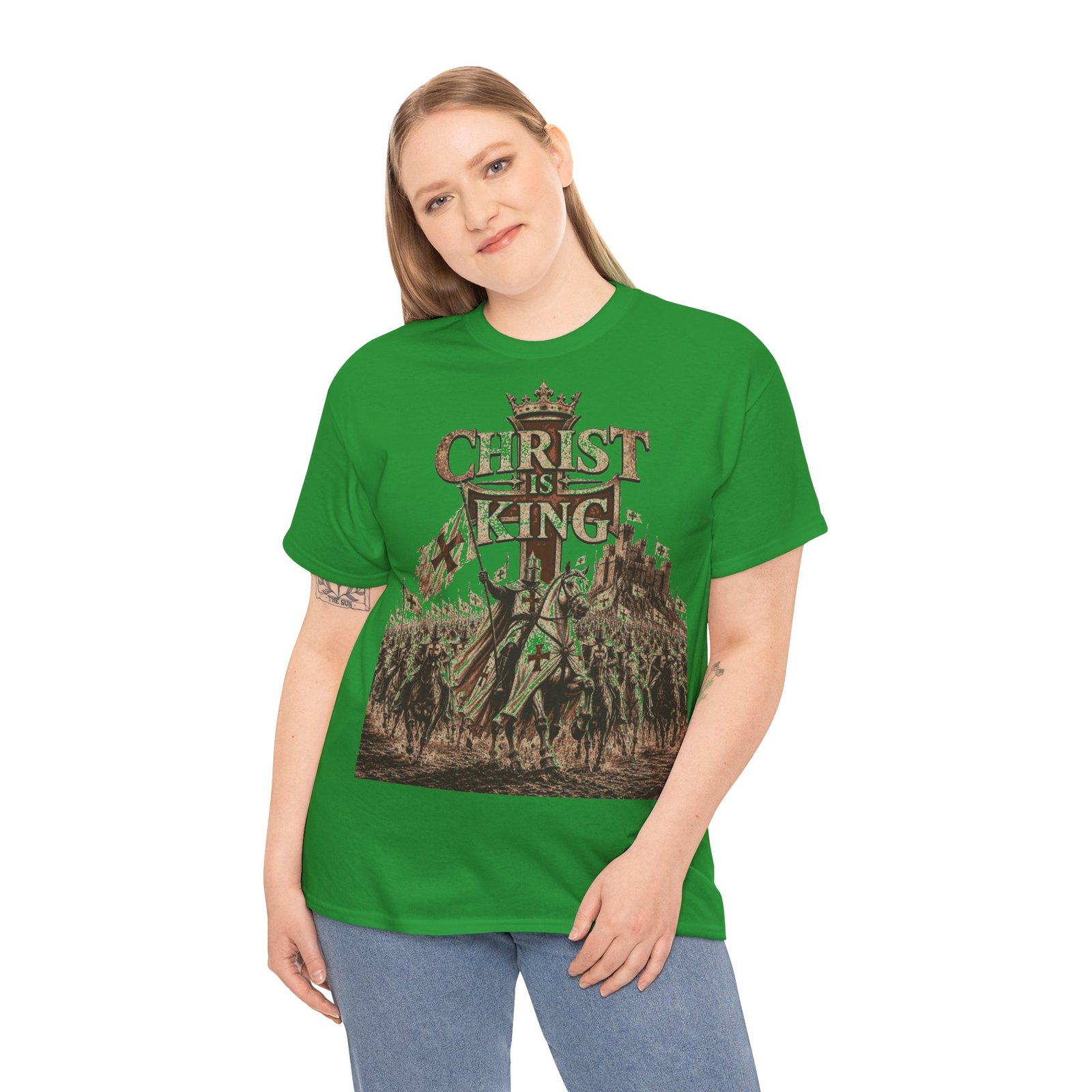 Christ Is King T‑Shirt — Medieval Crusader Faith Graphic Tee - Image 91