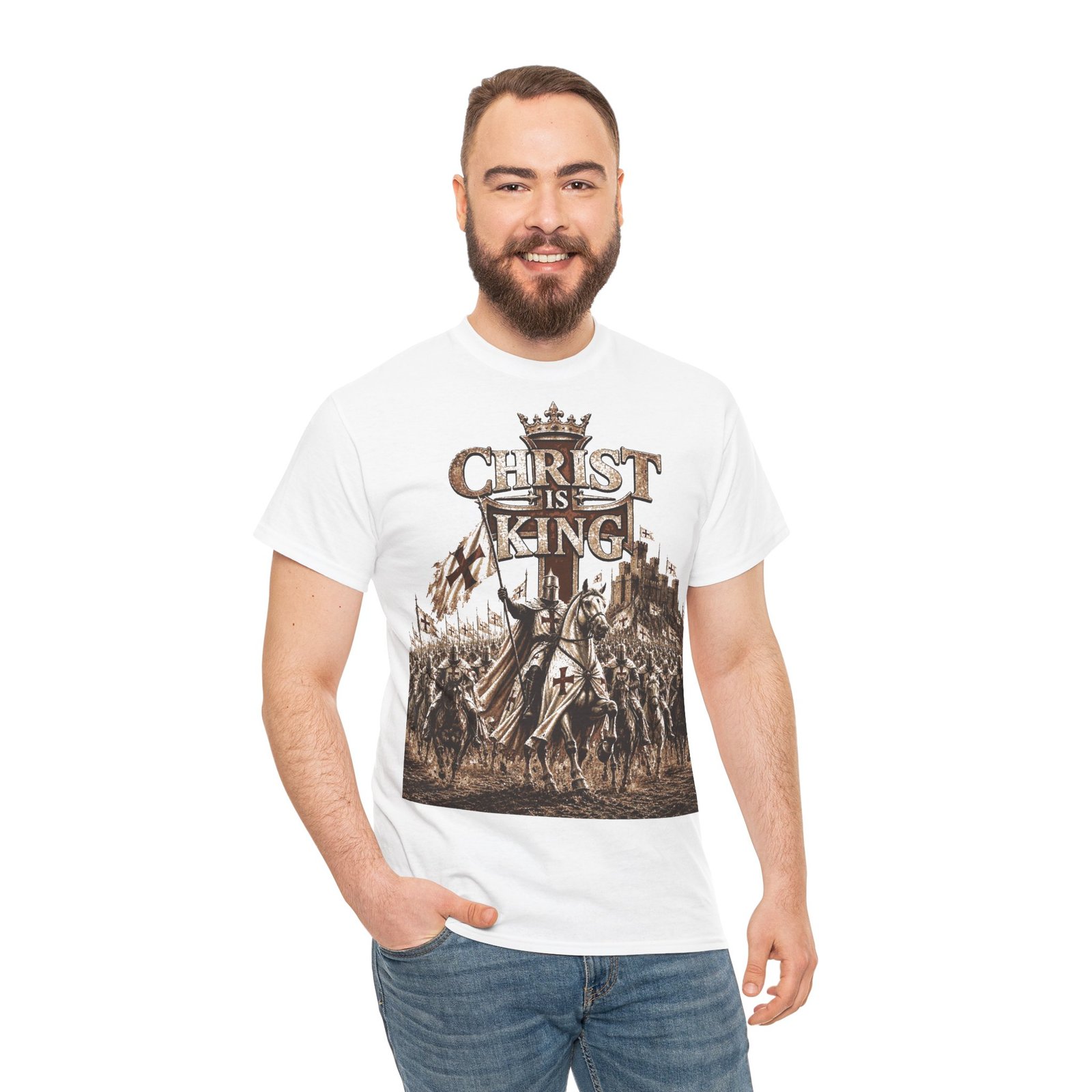 Christ Is King T‑Shirt — Medieval Crusader Faith Graphic Tee - Image 10
